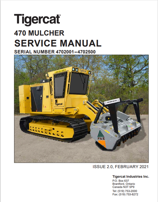 Tigercat 470 Mulcher Service Manual 55991AENG