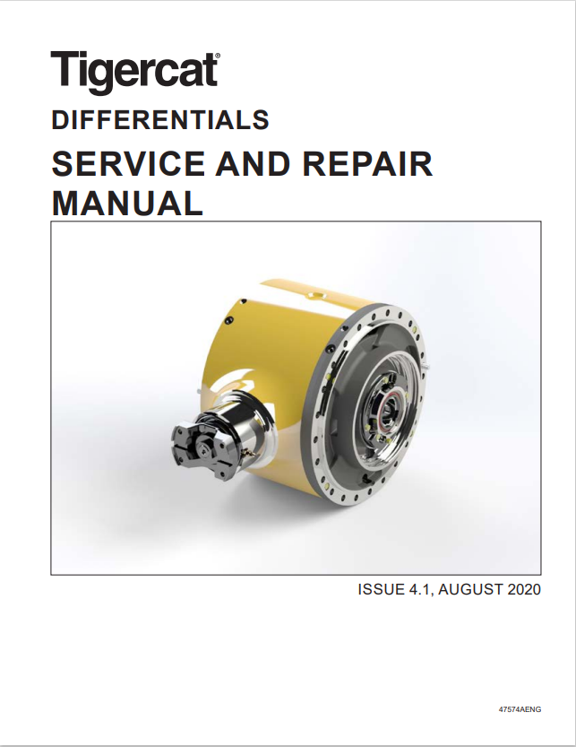 Tigercat 47574A Differentials Service And Repair Manual 47574AENG 