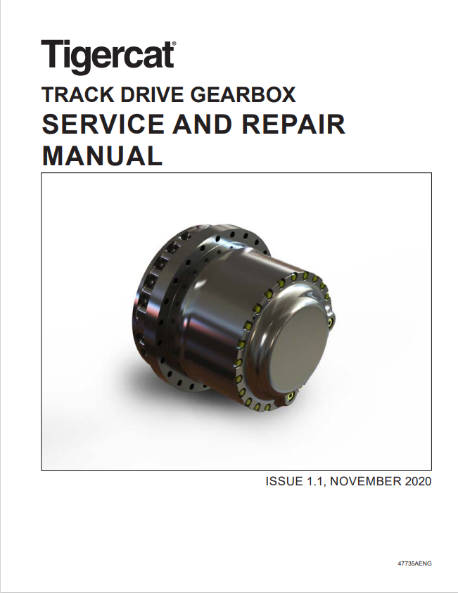 Tigercat 47735A Track Drive Gearbox Service And Repair Manual 47735AENG