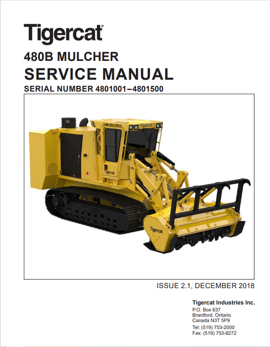 Tigercat 480B Mulcher Service Manual 49610AENG