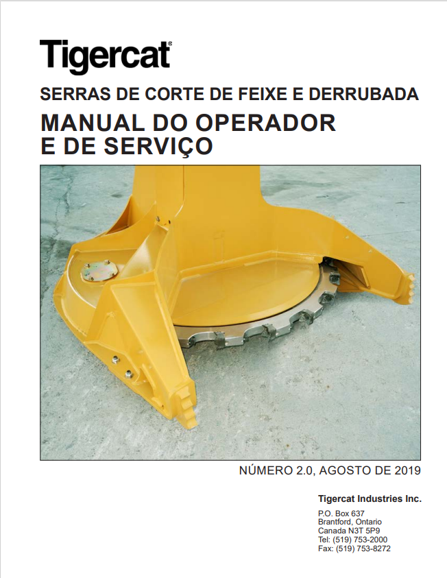 Tigercat 59003A Beam Cutting And Felling Saws Operator And Service Manual 59003AENG