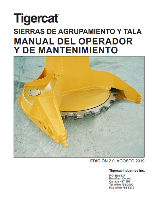 Tigercat 59003A Gang Saws And Logging Saws Operator Manual 59003AENG