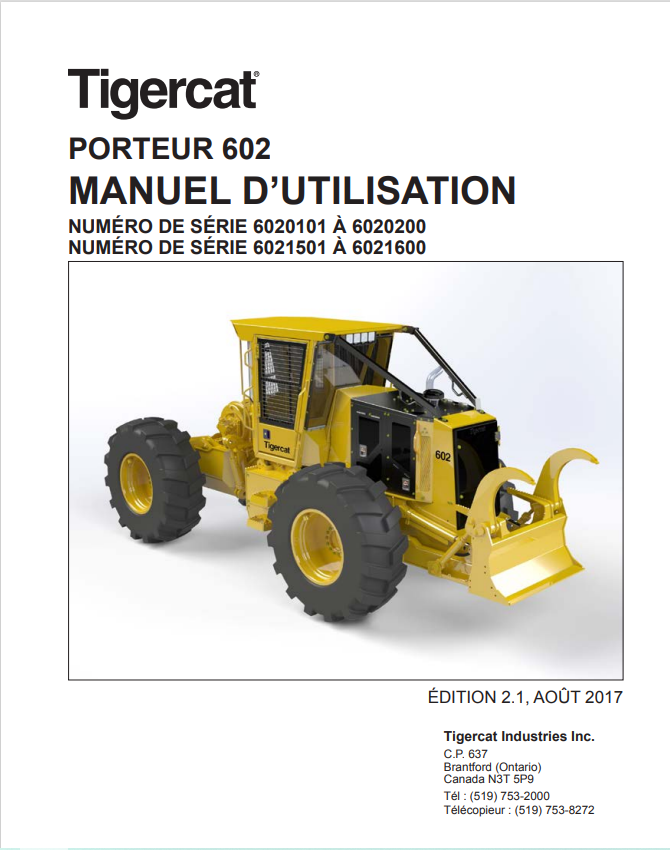 Tigercat 602 Carrier User Manual 53030A