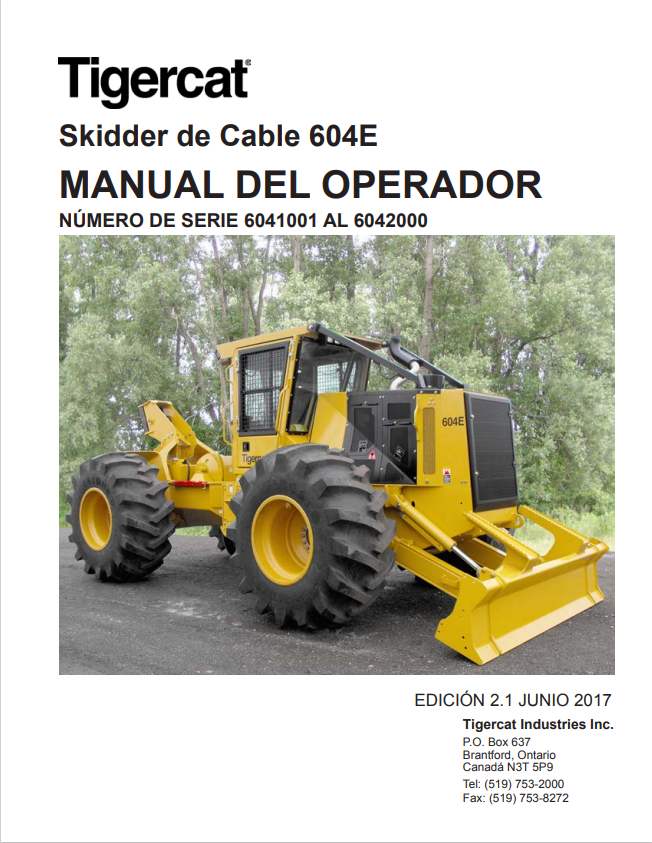 Tigercat 604E Cable Skidder Operator Manual 47433AENG 1