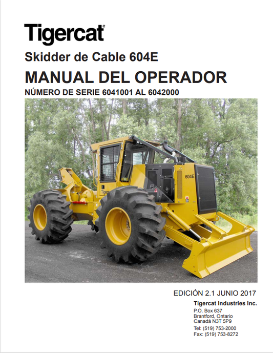 Tigercat 604E Cable Skidder Operator Manual 47433AENG 1