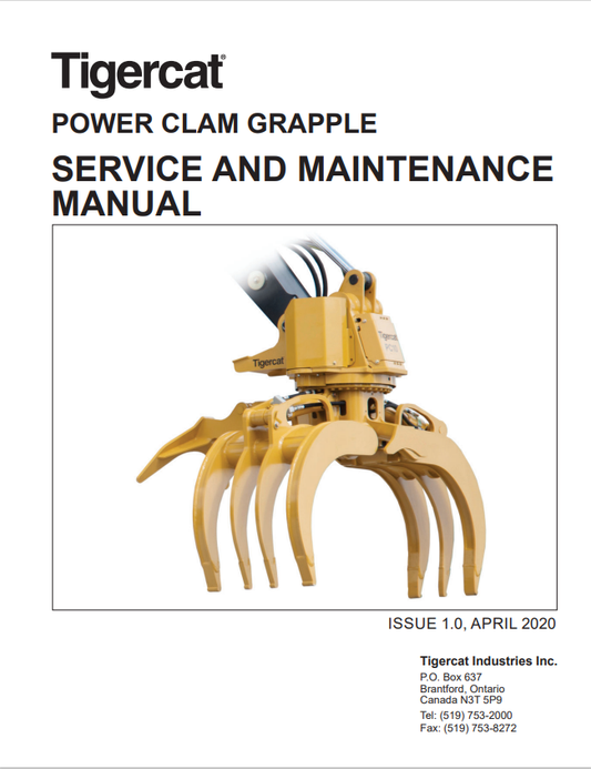 Tigercat 61486A Power Clam Grapple Service And Maintenance Manual 61486AENG