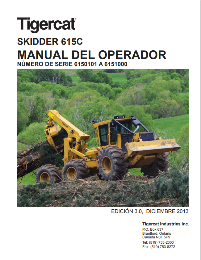 Tigercat 615C Skidder Operator Manual 39921AENG