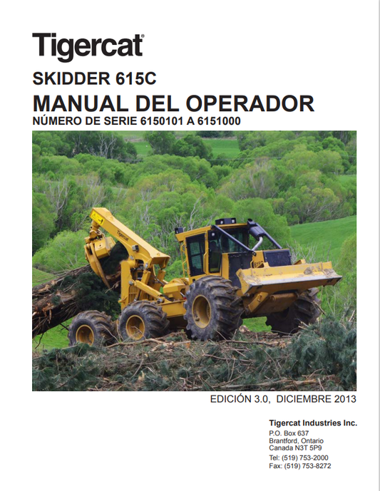 Tigercat 615C Skidder Operator Manual 39921AENG