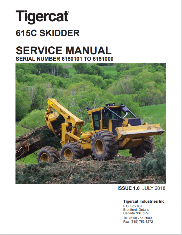 Tigercat 615C Skidder Service Manual 39921AENG