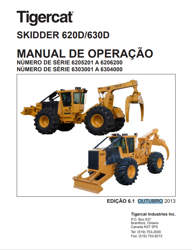 Tigercat 620D, 630D Skidder Operating Manual 35005A
