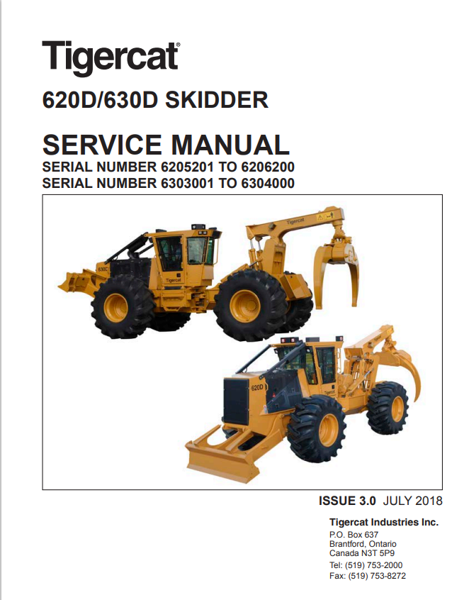 Tigercat 620D, 630D Skidder Service Manual 35006A