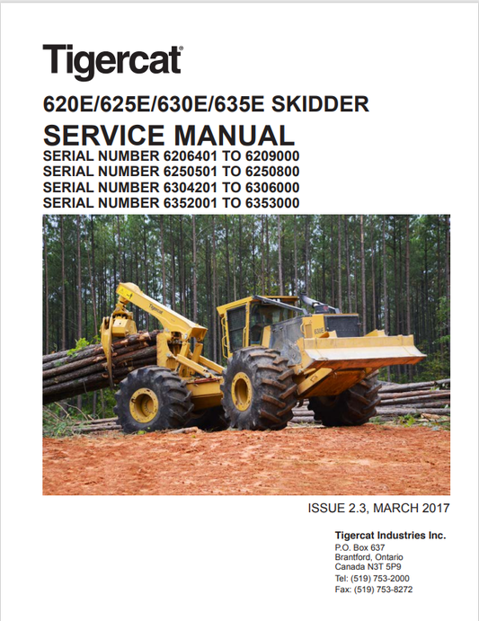 Tigercat 620E, 625E, 630E, 635E Skidder Service Manual 42837AENG