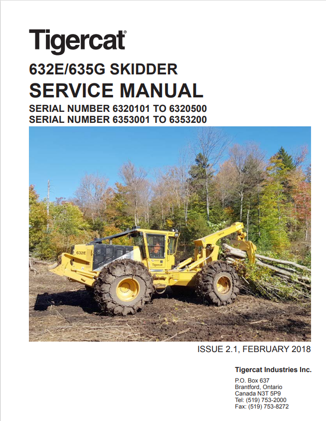 Tigercat 632E, 635G Skidder Service Manual 47997AENG