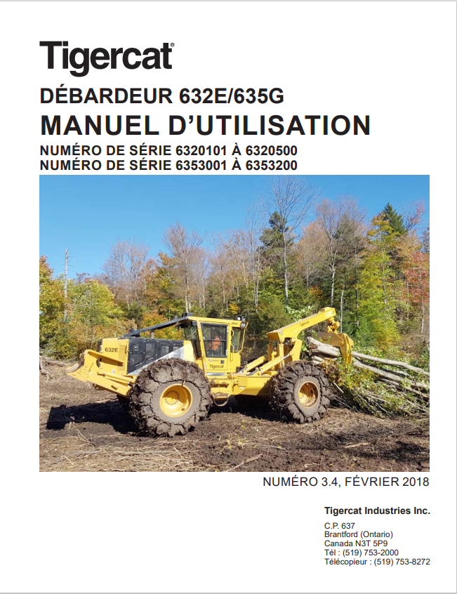 Tigercat 632E, 635G Tank Top User Manual 50926A