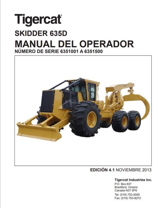 Tigercat 635D Skidder Operator Manual 33283A
