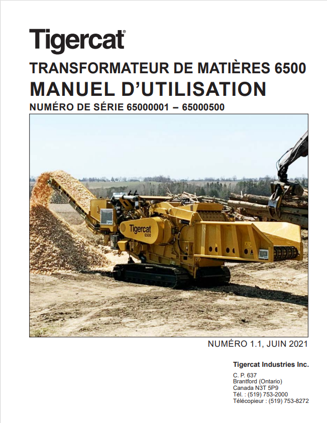 Tigercat 6500 Material Transformer User Manual 62034AMUL