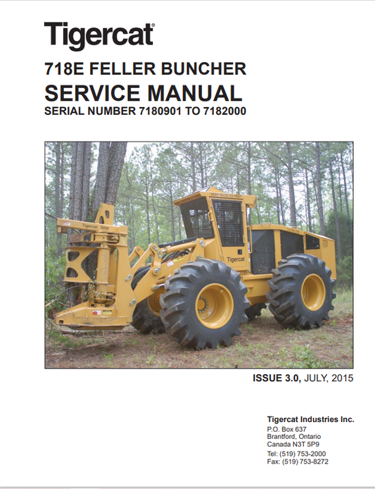 Tigercat 718E Feller Buncher Service Manual 30851A