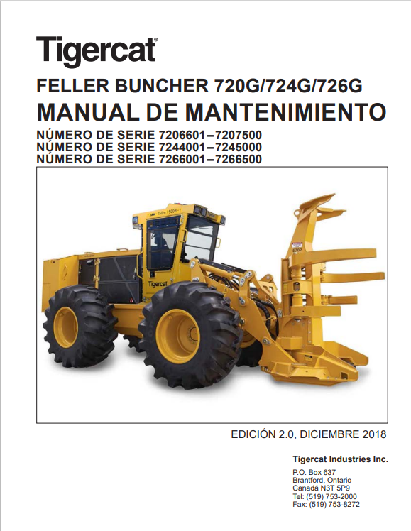 Tigercat 720G, 724G, 726G Feller Buncher Maintenance Manual 47055AENG