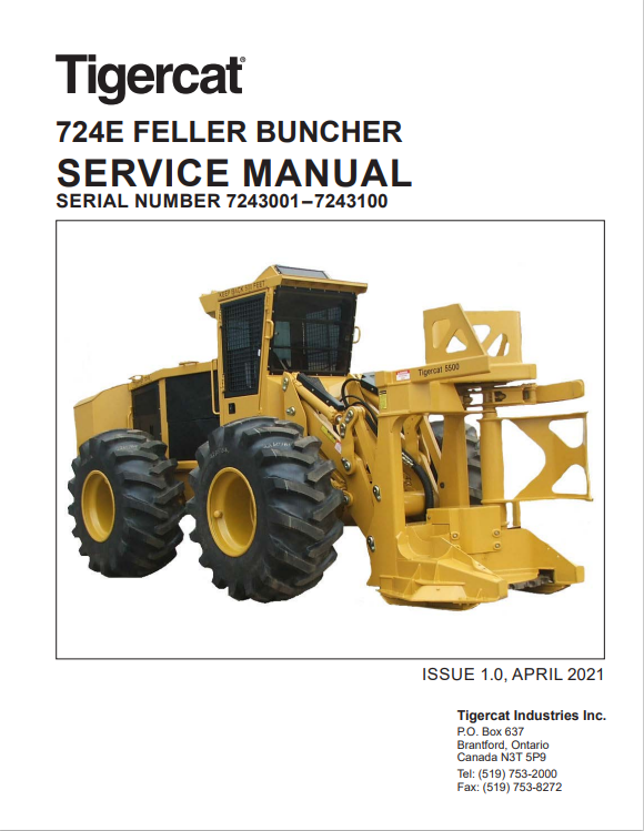 Tigercat 724E Feller Buncher Service Manual 42793AENG