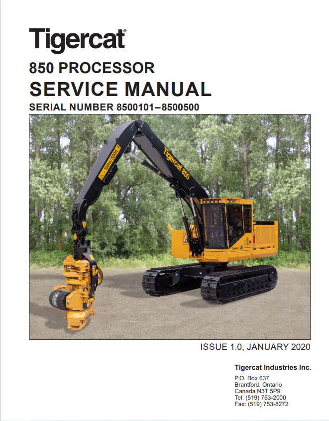 Tigercat 850 Processor Service Manual 57254AENG