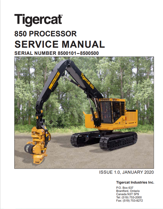Tigercat 850 Processor Service Manual 57254AENG