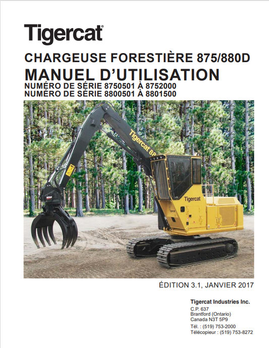 Tigercat 875, 880D Forestry Loader User Manual 41270A