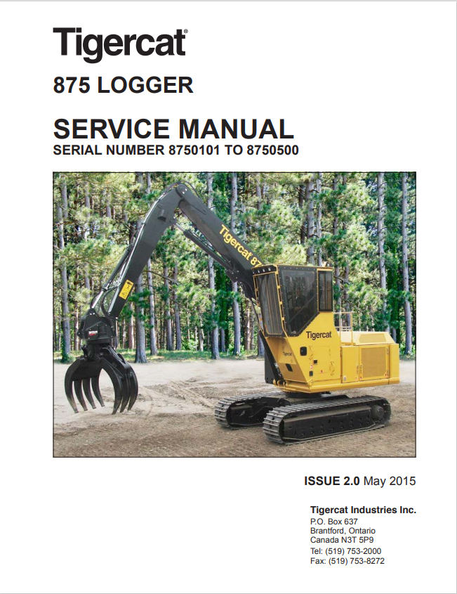 Tigercat 875 Logger Service Manual 41269AENG