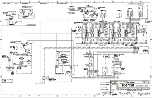 Tigercat 920 Dozer Hydraulic Schematic Manual 90557B.00