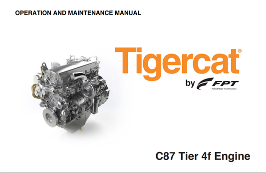 Tigercat C87 Tier 4F Engine Operation And Maintenance Manual 44554AMUL