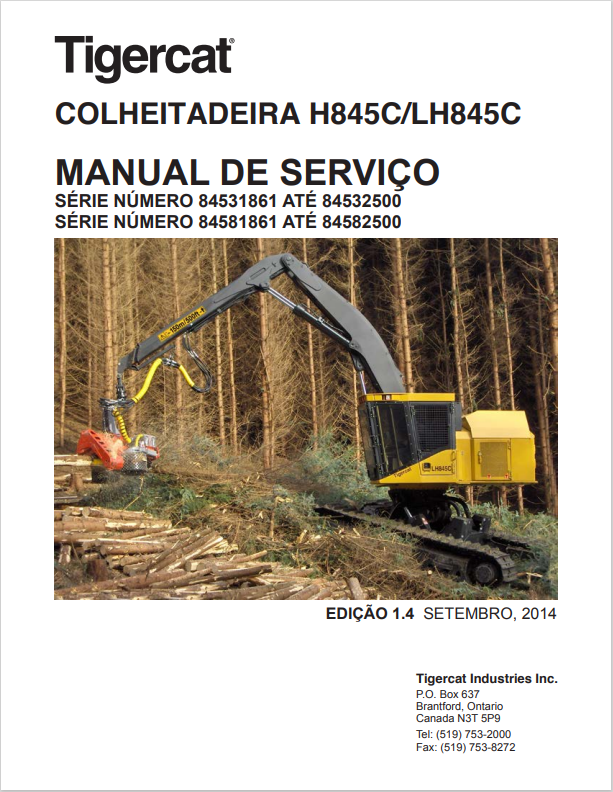 Tigercat H845C, LH845C Harvester Service Manual 32269AENG 2