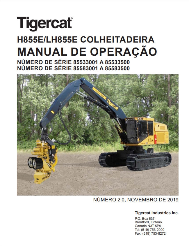 Tigercat H855E, LH855E Harvester Operating Manual 51127A