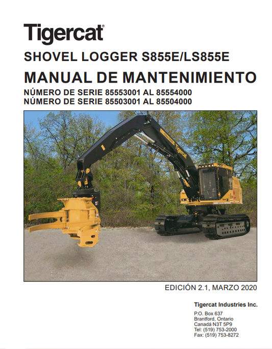 Tigercat S855E, LS855E Shovel Logger Maintenance Manual 42939AMUL