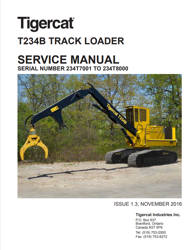 Tigercat T234B Track Loader Service Manual 46750AENG