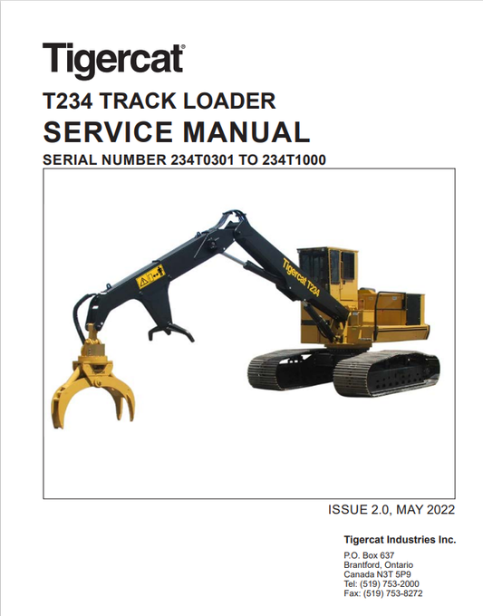 Tigercat T234 Track Loader Service Manual 39349AENG