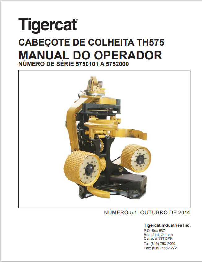 Tigercat TH575 Harvesting Head Operator Manual 56223A