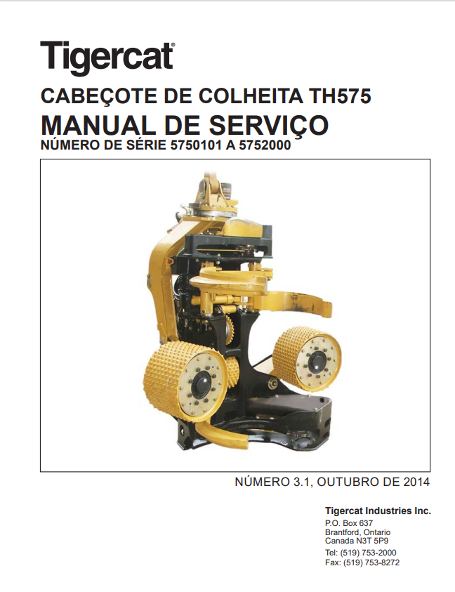 Tigercat TH575 Harvesting Head Service Manual 28945AENG