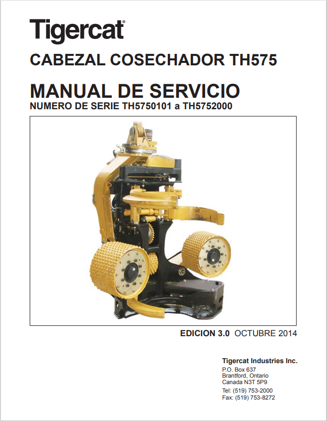 Tigercat TH575 Harvesting Head Service Manual 28945A 1
