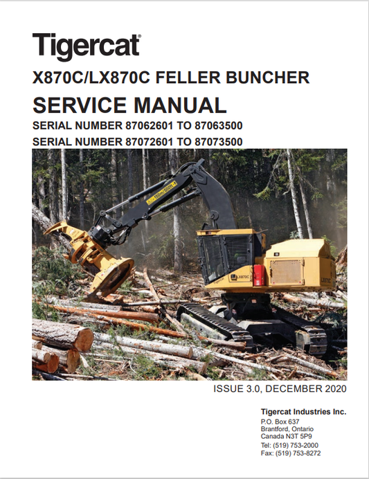 Tigercat X870C, LX870C Feller Buncher Service Manual 44099AENG 1