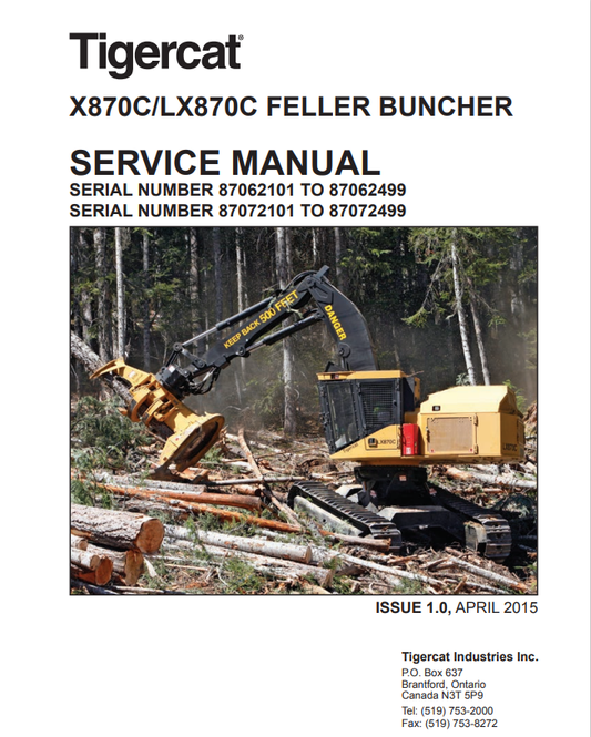 Tigercat X870C, LX870c Feller Buncher Service Manual 44099AENG