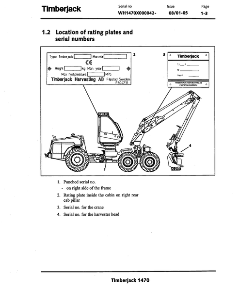Timberjack 1470 Forestry Harvester Operator Instruction Manual PDF