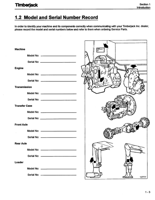 Timberjack 230A Forwarder With F60 Loader Manual F278399