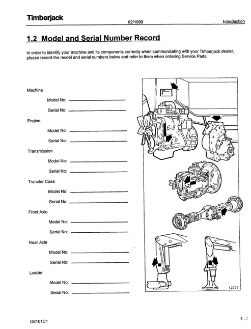 Timberjack 610 Forwarder Operating & Maintenance Manual F284065