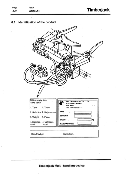 Timberjack 745 Multi-handling Device Operator Guide PDF