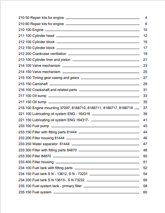 Volvo A25E Articulated Hauler Parts Catalogue Manual Sn 73001-73300 - PDF File