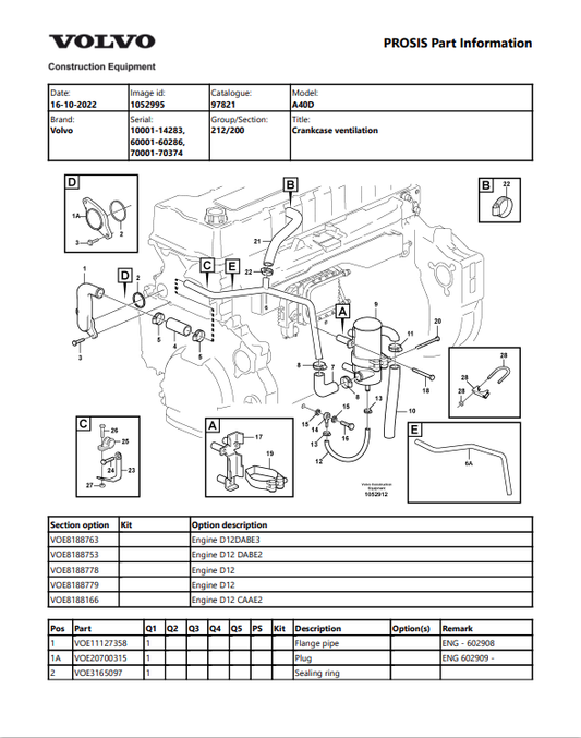 Volvo A40D Articulated Haulers (Art) Parts Catalogue Manual - PDF File
