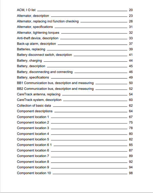 Volvo A60H Articulated Hauler Electrical And Hydraulic Schematic Manual - PDF File