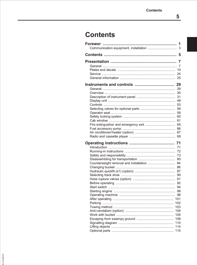 Volvo EC230B Akerman Excavator Operator Manual - PDF File