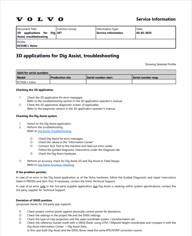 Volvo EC550E L Excavator Electrical And Hydraulic Schematic Manual - PDF file