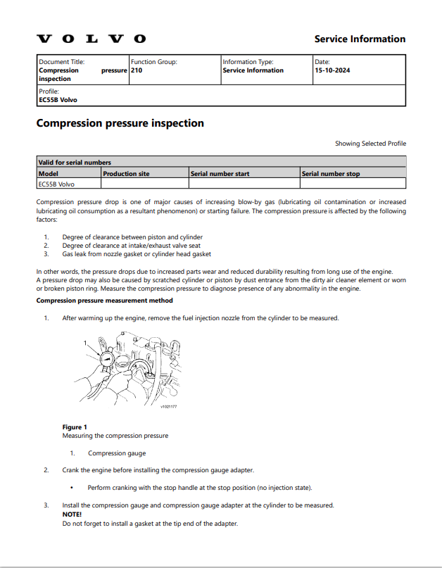 Volvo EC55B Compactor Excavator CEX Service Repair Manual - PDF File