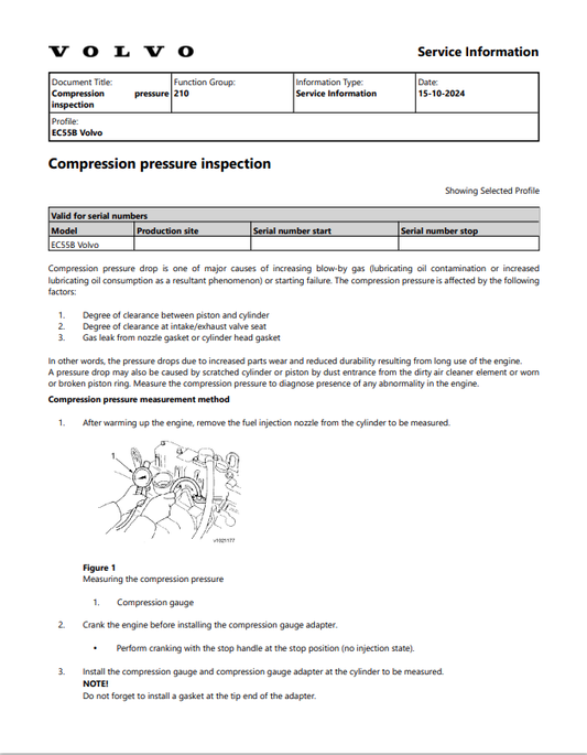 Volvo EC55B Compactor Excavator CEX Service Repair Manual - PDF File